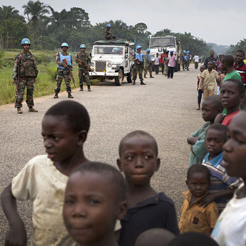 International observers and UN Peace Keepers in the Congo.