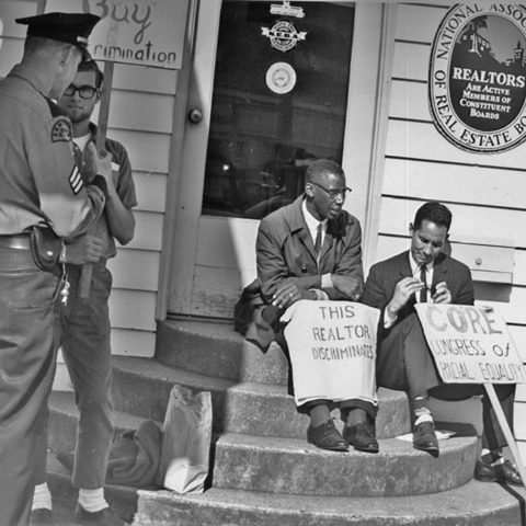 A 1964 protest against housing discrimination in Seattle, Washington.