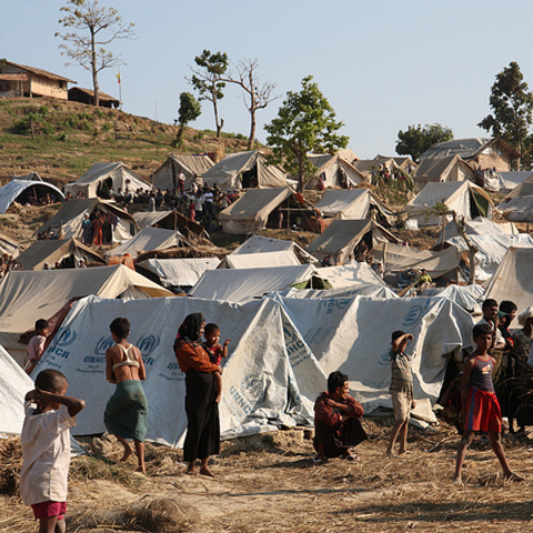 The Taung Paw Camp in Rahkhine State, Myanmar (Burma) housing Rohingya refugees from Bangladesh in 2012.