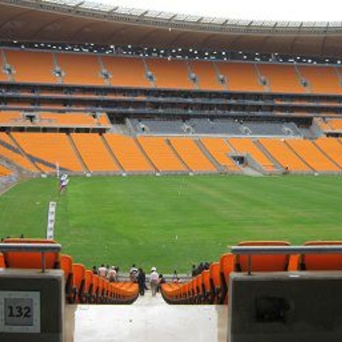 The inside bowl of Soccer City in Johannesburg, South Africa, the largest of the World Cup Stadia
