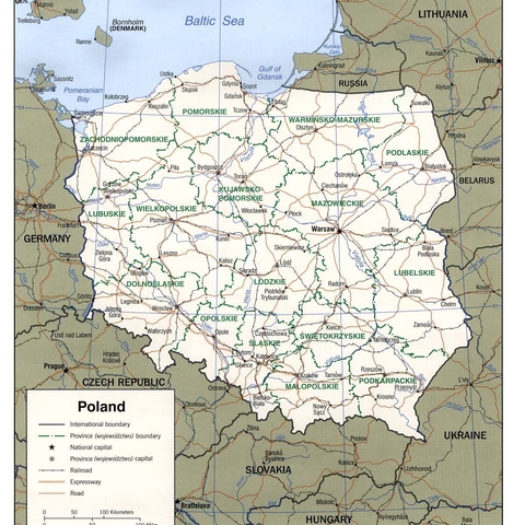 Map of Poland, 2004  