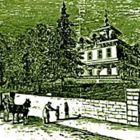 An etching of the Ross mansion from Frank Leslie's Illustrated Newspaper. Charley and his brother Walter were taken from outside in 1874