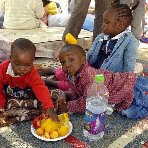 Refugees from Sudan’s Darfur region in a Jerusalem park in 2007.