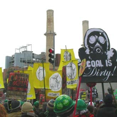 A 2009 protest against the coal fired Capitol Power Plant in Washington, D.C.