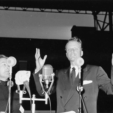 Billy Graham in Amsterdam in 1954.