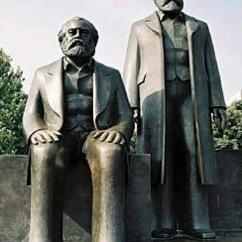 Statue of Karl Marx and Friedrich Engels in Berlin