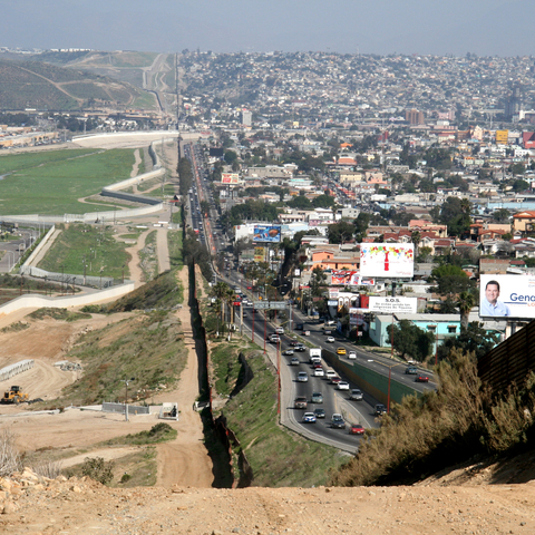 The U.S.-Mexican border at Tijuana