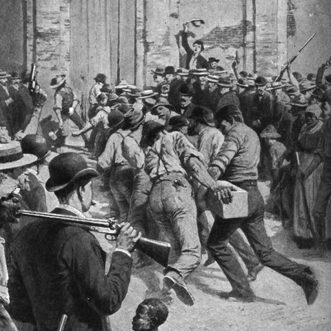 A depiction of the lynching of Italians in New Orleans in 1891