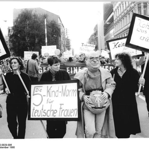 German demonstrators rally in favor of abortion rights in September 2009.