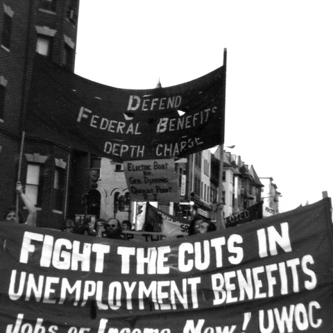One thousand unemployed marched to the White House in 1977 to protest cuts in federal unemployment benefits.