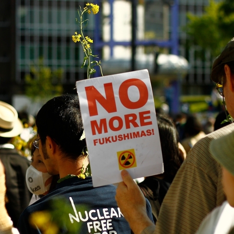 Protesters demonstrate against nuclear power and a storage facility at Rokkasho following the March 2011 disaster at Japan's Fukushima I power plant, the worst nuclear disaster since Chernobyl (1986).
