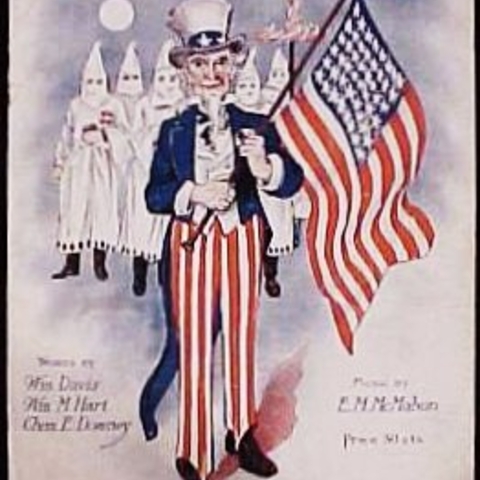 Sheet music for the song 'We Are All Loyal Klansmen' from 1923.