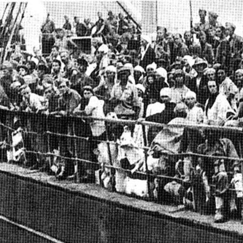 Polish refugees sailing to Iran in 1942.