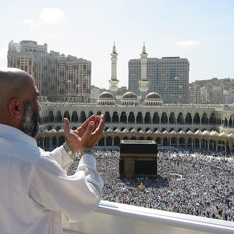 Hajj pilgrim at Masjid al-Haram.