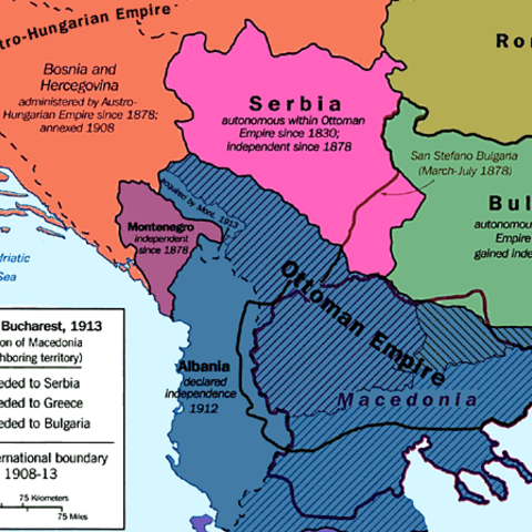 A map of the territorial changes from the Treaty of Bucharest.