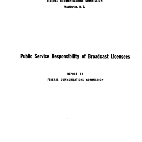 The FCC's 1946's 'Blue Book.'