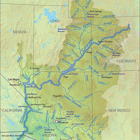 A map of the Colorado River Basin.