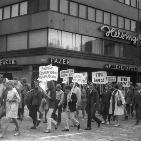 Demonstrations in Helsinki, Finland.