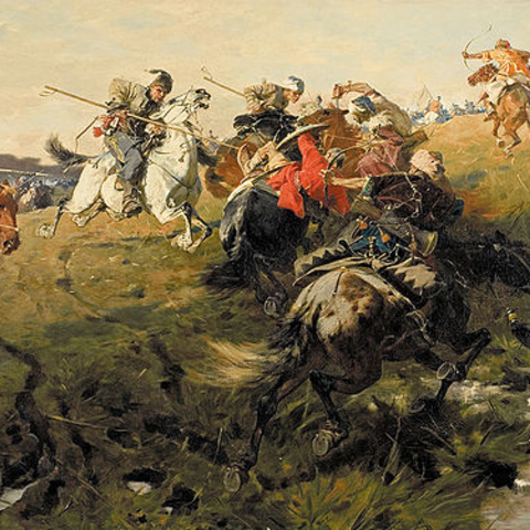 Cossacks fighting Tatars from the Crimean Khanate.