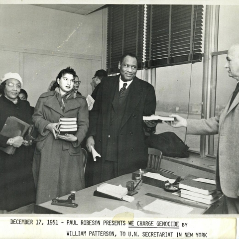 Paul Robeson and other members of the Civil Rights Congress submit 'We Charge Genocide.'