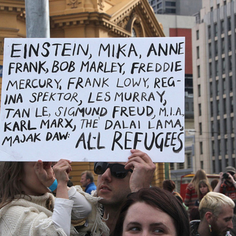 A rally for refugee rights in Melbourne, Australia in 2013.