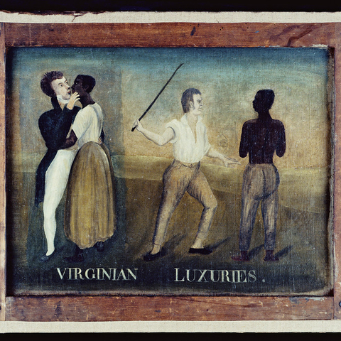 Virginia Luxuries is a double-sided painting from New England c1825.