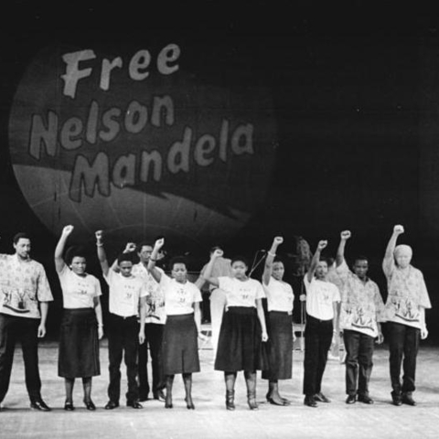 'Free Mandela' protesters in East Berlin in 1986.