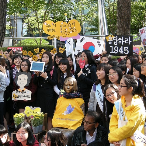 A Wednesday demonstration in front of the Japanese Embassy in Seoul, October 2012.