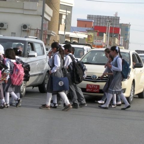 Young students in 2011 headed to school in Ainkawa, Iraqi Kurdistan.