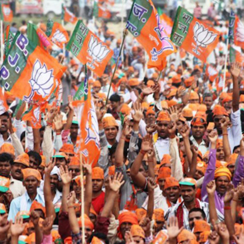 BJP rally in Uttar Pradesh in 2014.