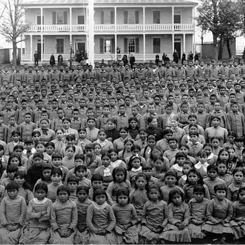 Pupils at the Carlisle Indian Industrial School, Pennsylvania.