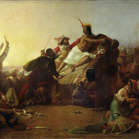 1845 painting showing Pizarro in the act of capturing the Incan Emperor Atahualpa.