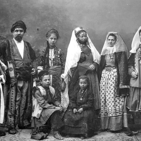 Traditional attire worn by Kurds, Armenians, and Persians in the Ottoman Empire c.1888.
