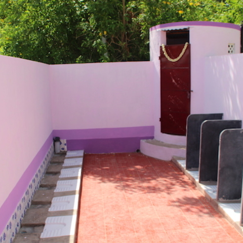 Female students’ urinals at Govt. Middle School in Tamil Nadu, India.