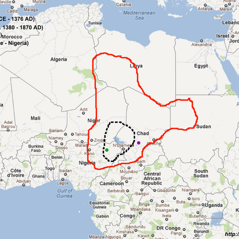 Kanem Borno empire circa 1380-1870.