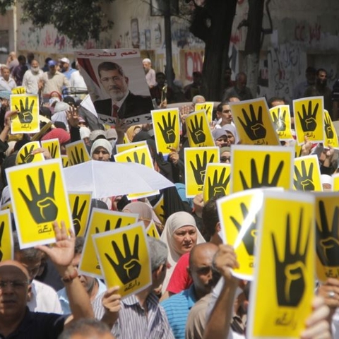 The R4bia sign.