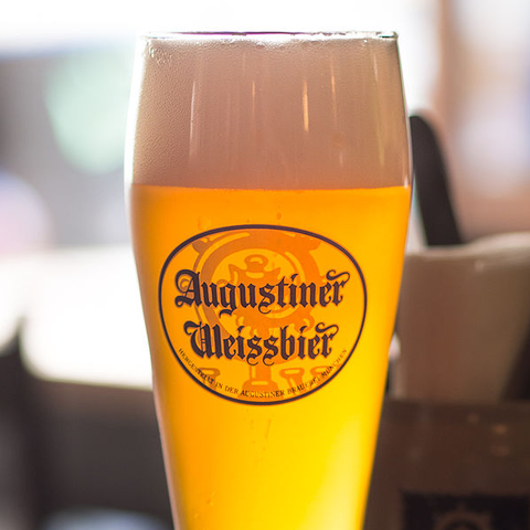 A traditional glass of Weissbier