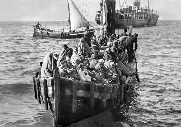The flight of Greeks from Asia Minor in 1922.