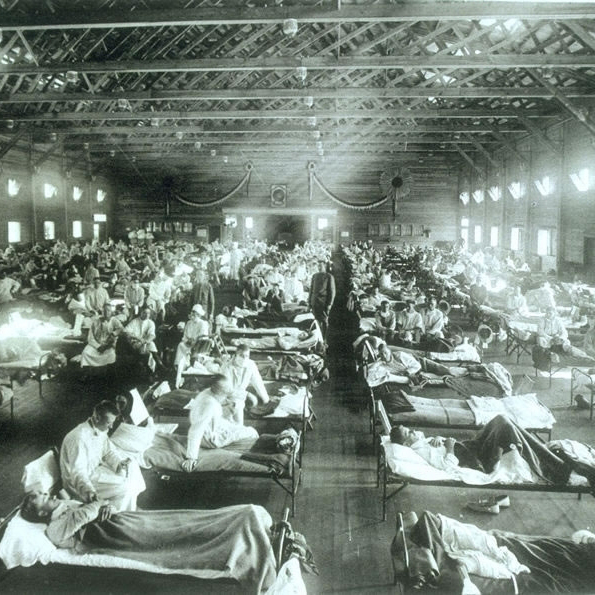 hospital scene during flu pandemic