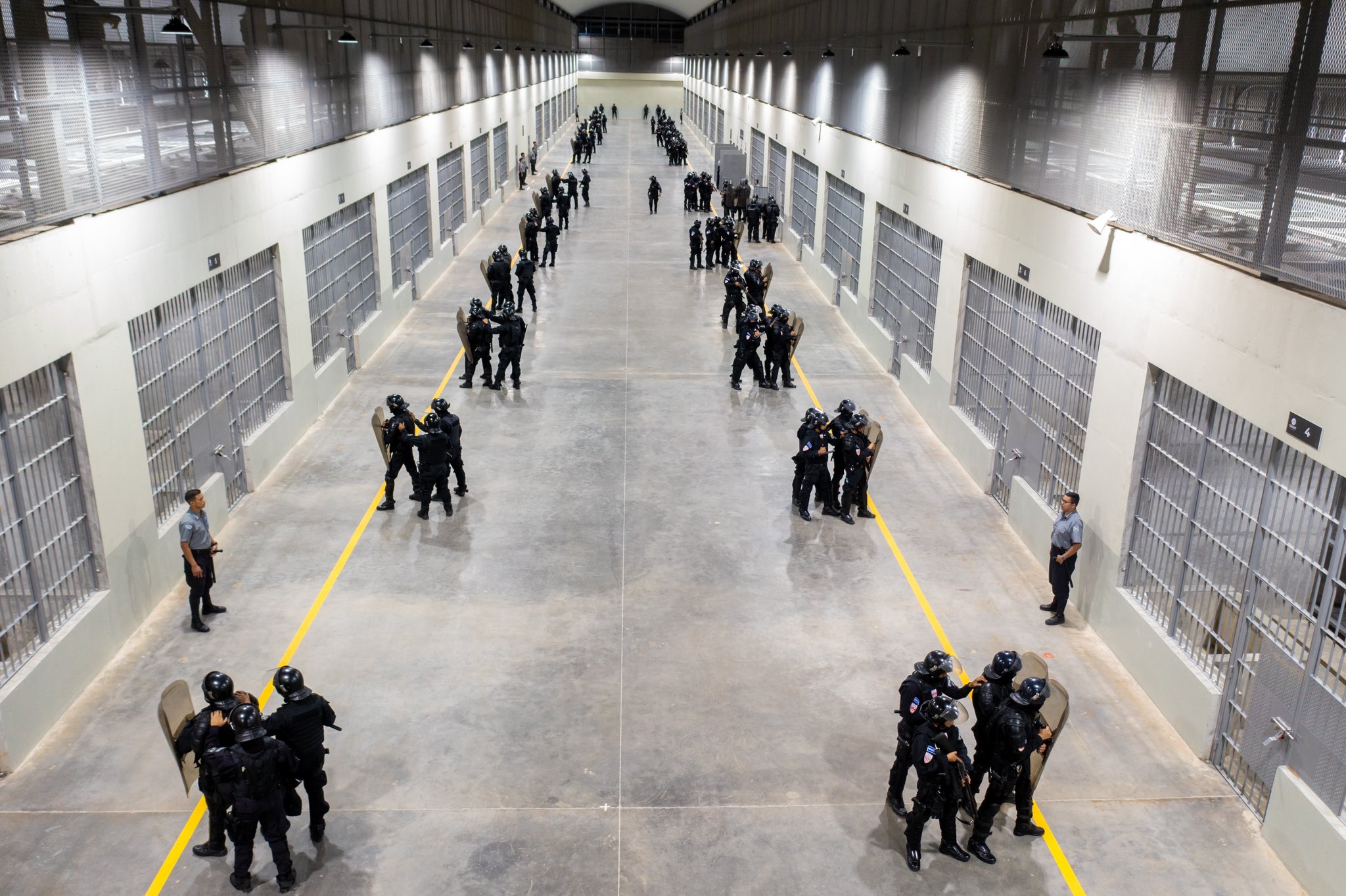 The new Terrorism Confinement Center in El Salvador, which opened in February 2023, was built to detain thousands suspected gang members. 