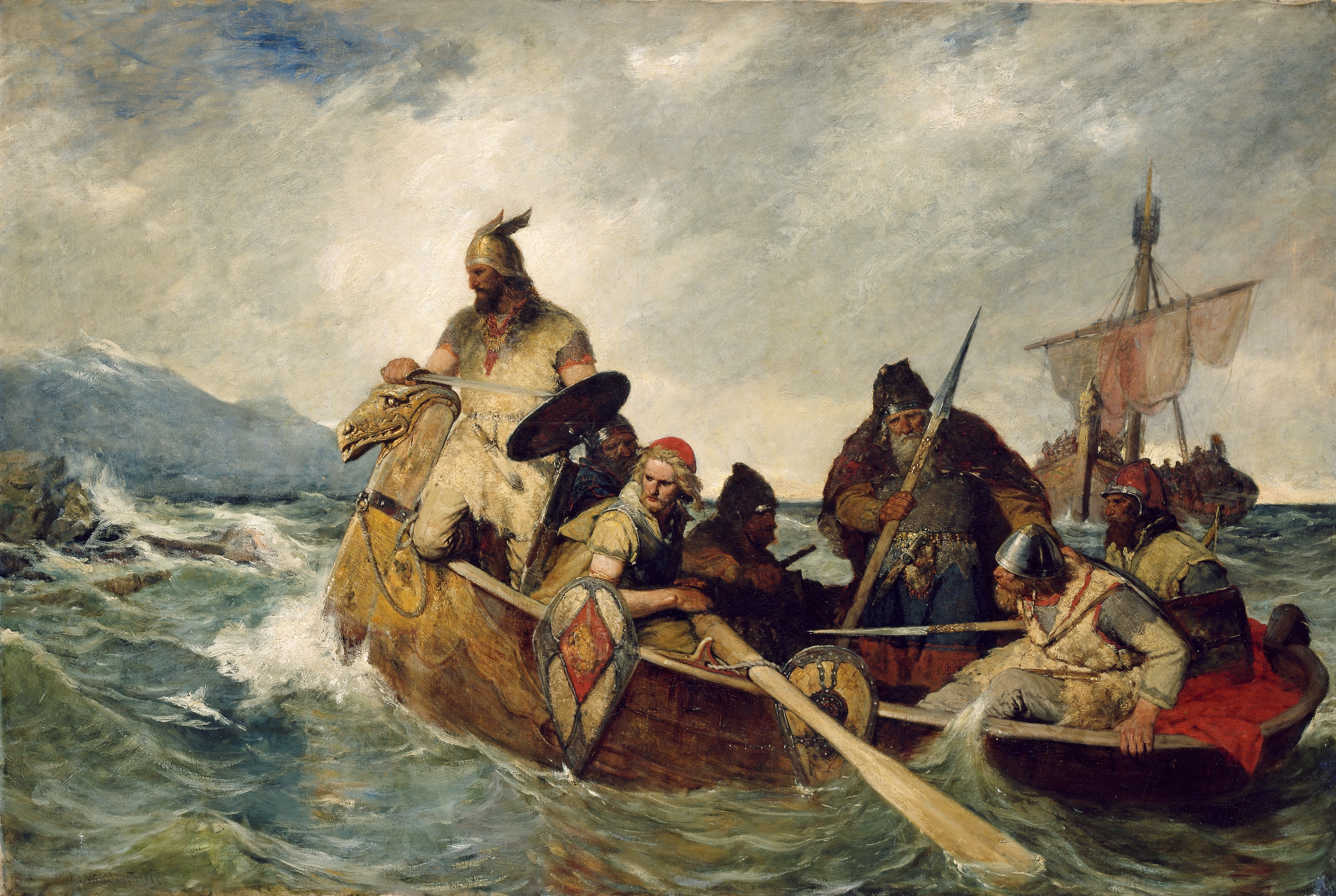 The Norwegians Land in Iceland 872 by Oscar Wergeland (1877).