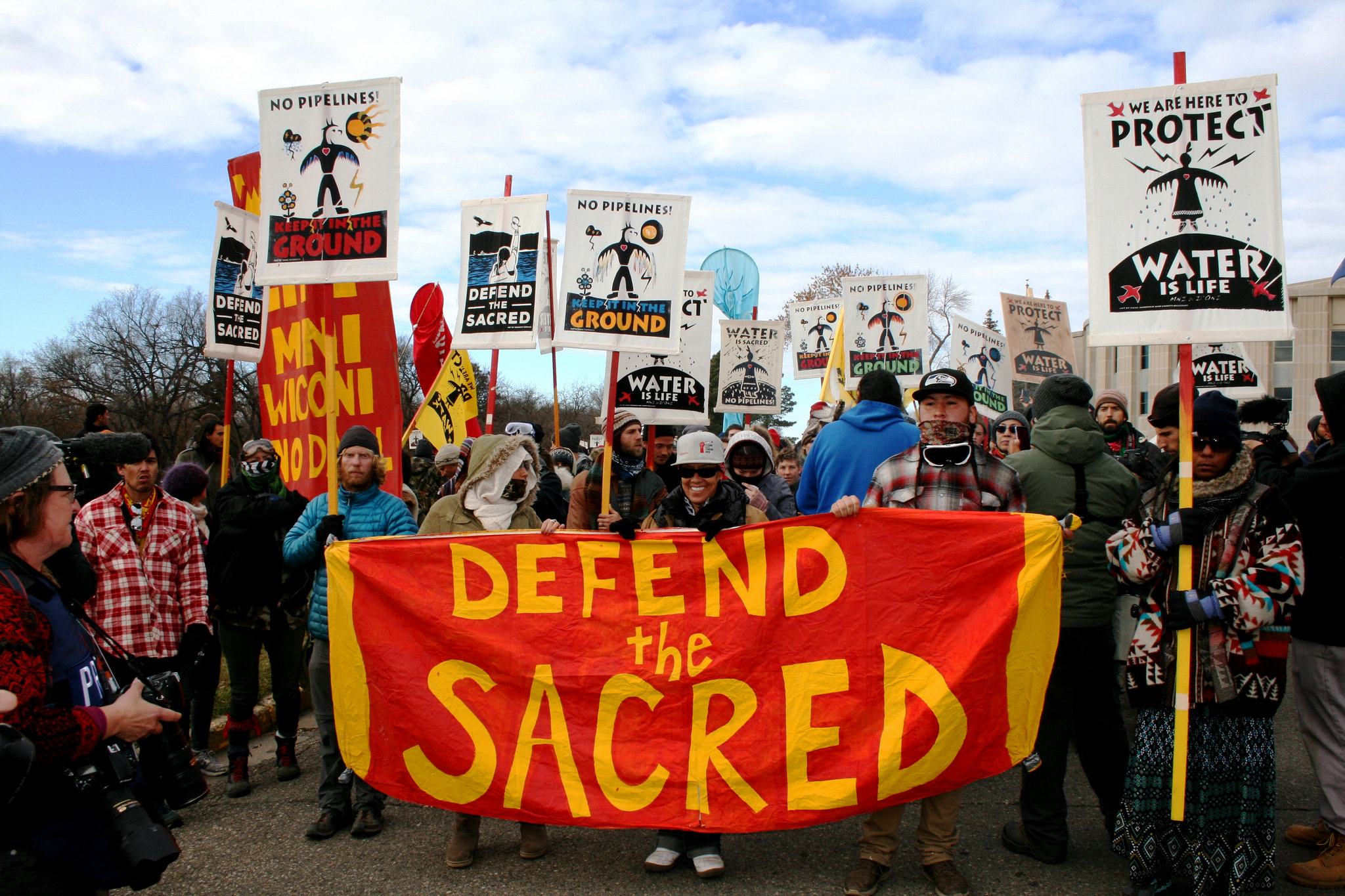 A 2016 protest over the Dakota Access Pipeline.