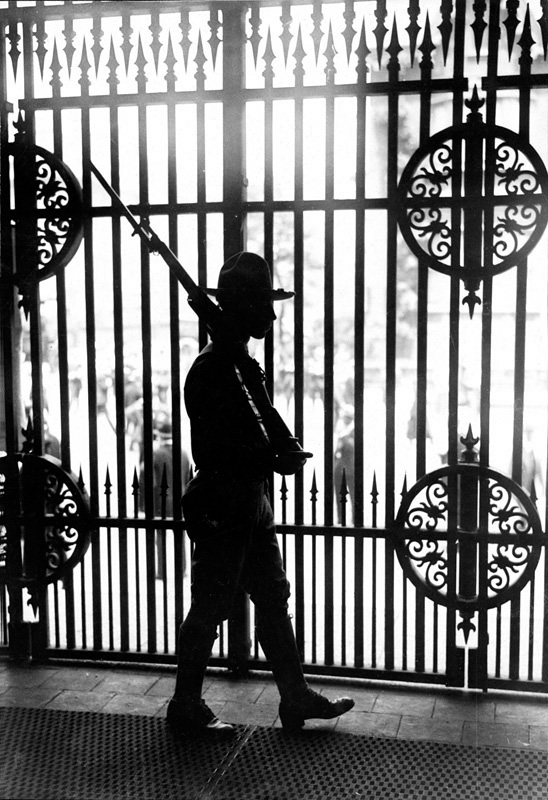 A soldier stands guard at the U.S.-Mexican border in 1916.