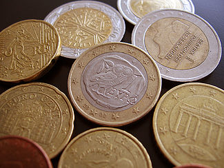 Euro coins.