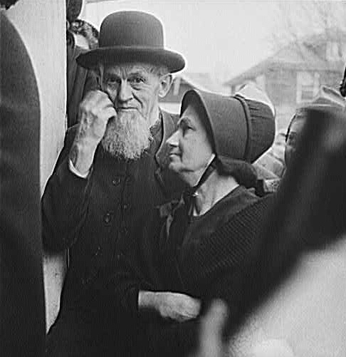 Elderly Mennonite couple in Pennsylvania.