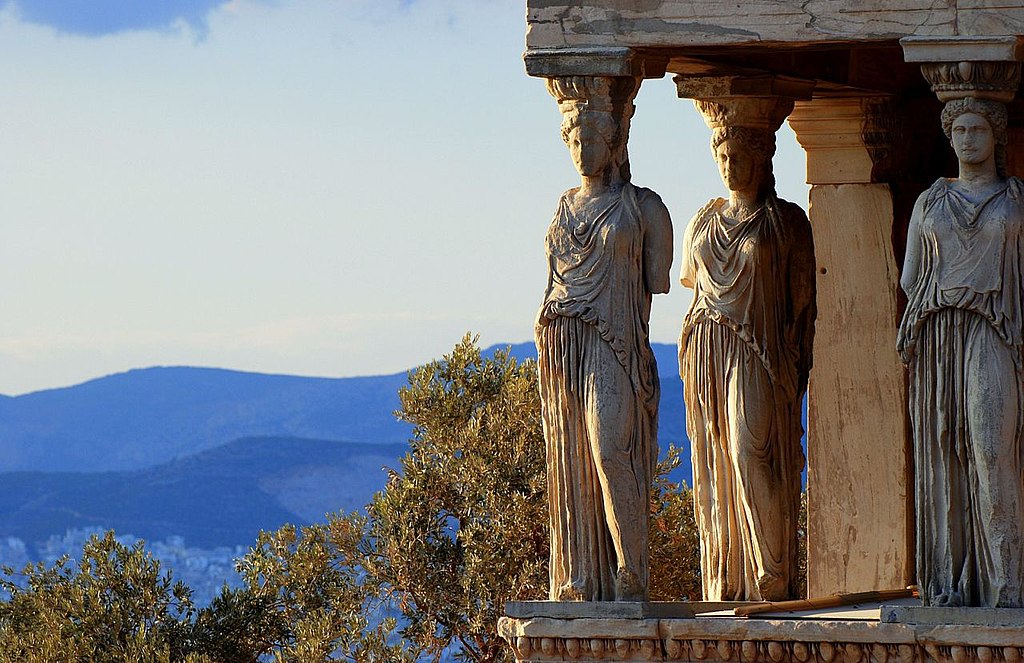 The caryatids of the Erechtheum at the Acropolis.