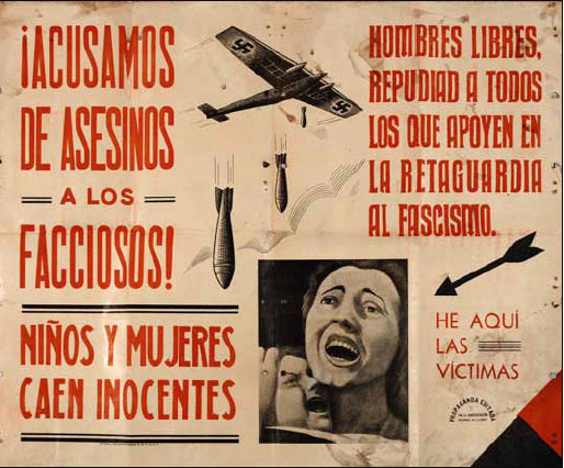 A republican poster printed after the bombing of Guernica, 1937.