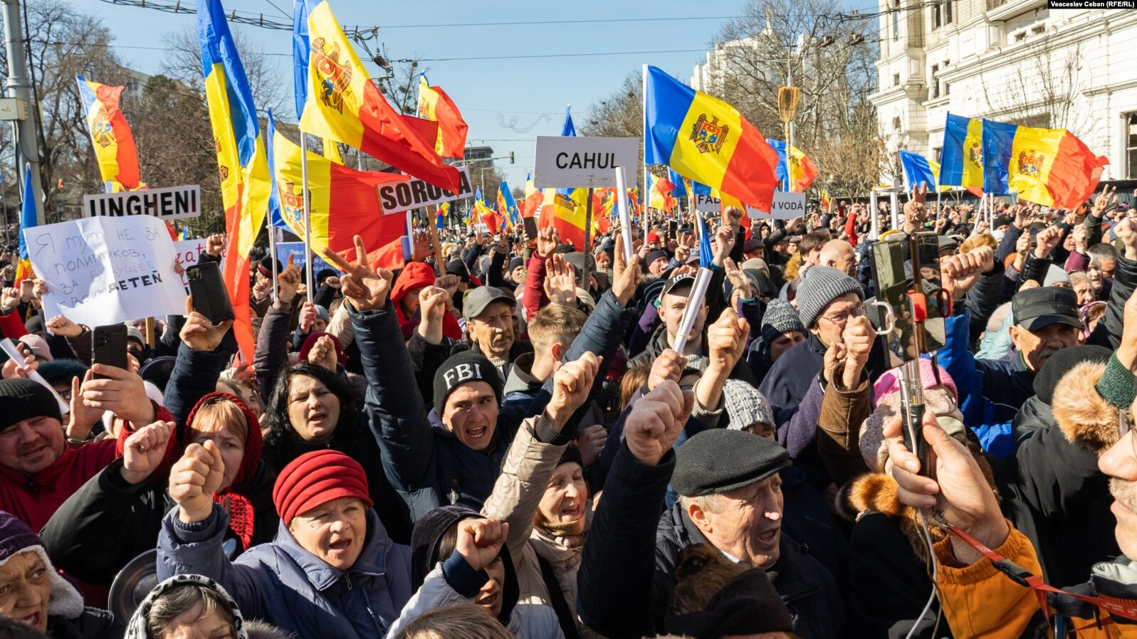 An anti-government protest, organized by the Șor Party, March 12, 2023.