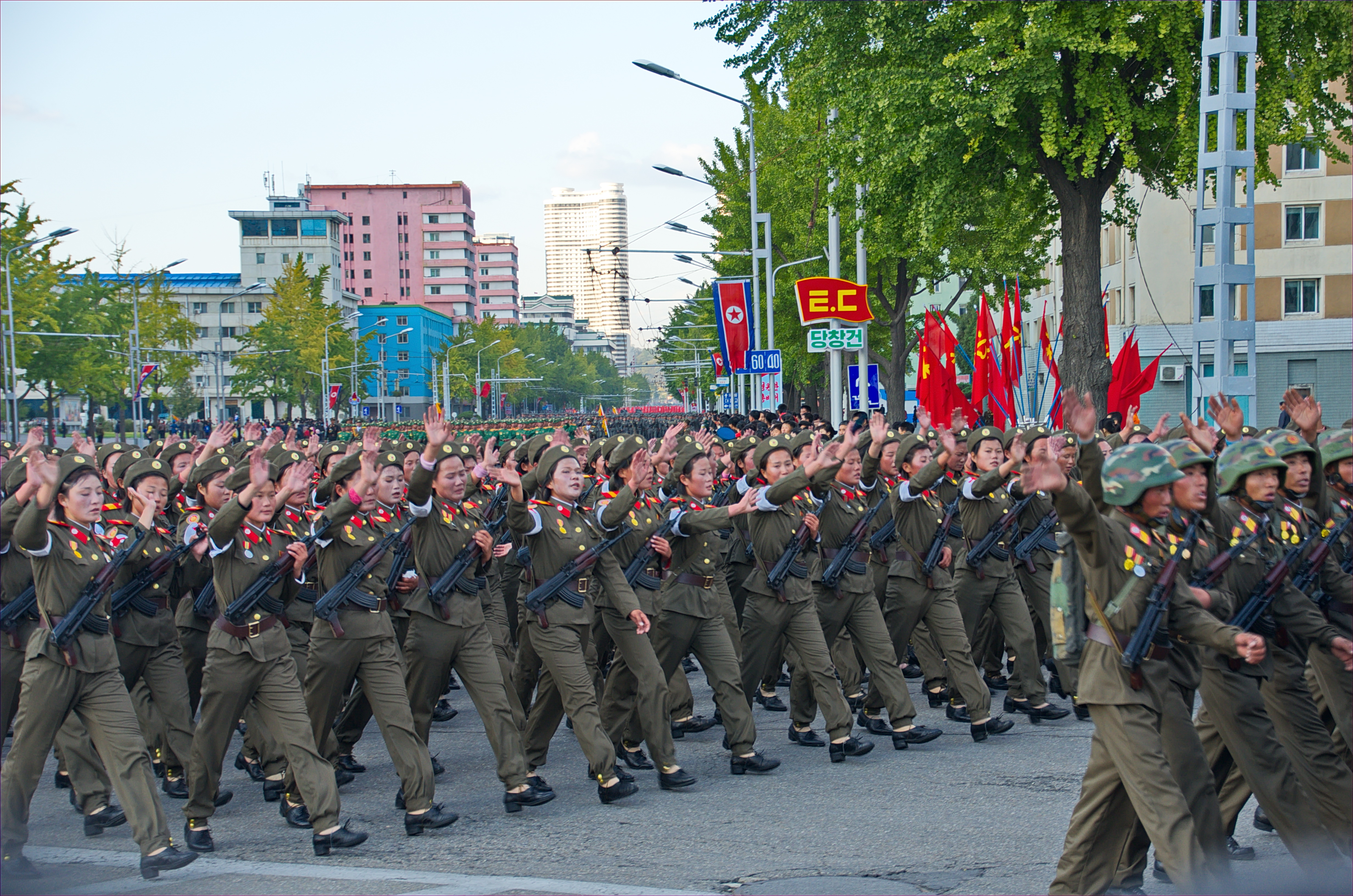A military parade in Pyongyang, 2015.
