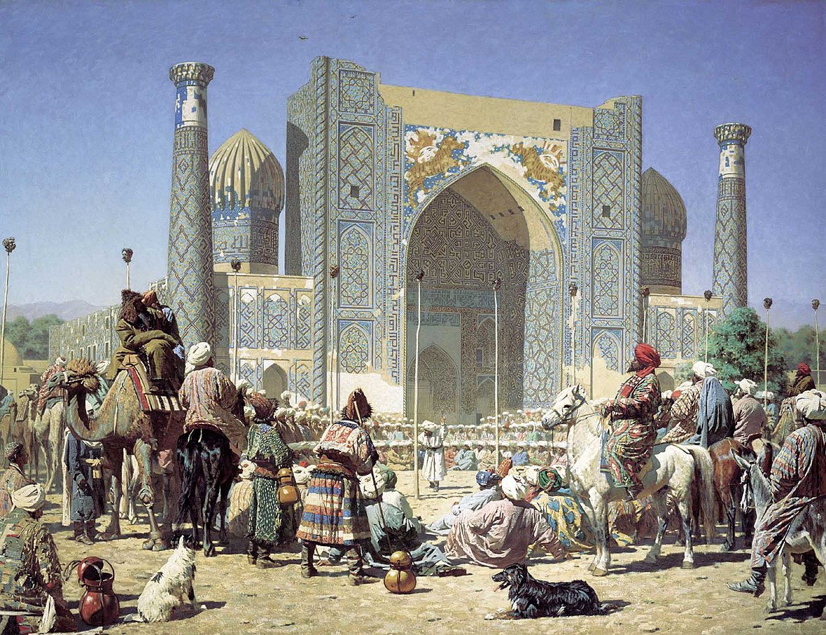 An orientalist nineteenth century Russian view of Samarkand in the time of Timur.